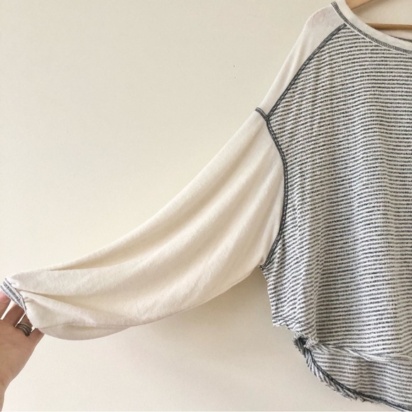 By Together Lori Two Tones Top Grey and Cream Stripped Size Medium - Picture 8 of 11